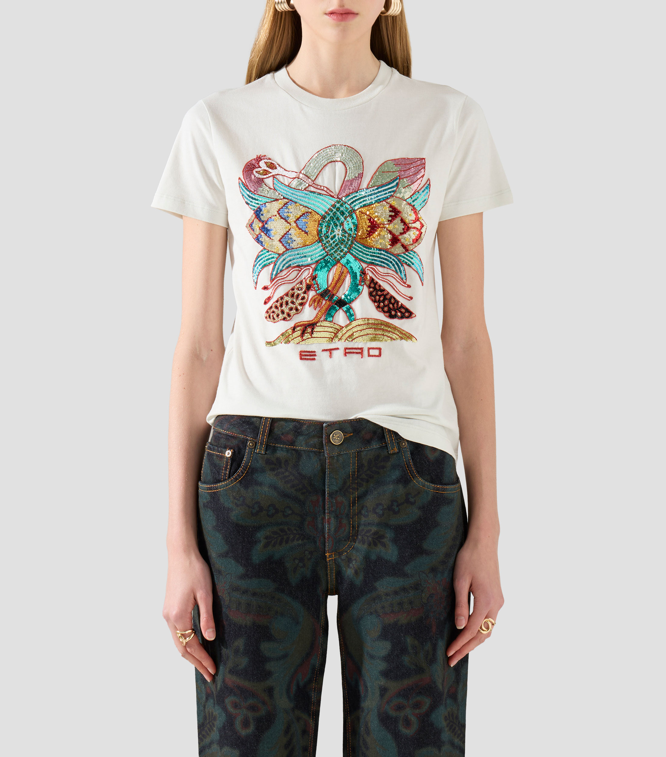 Playera cuello redondo manga corta lisa Mujer